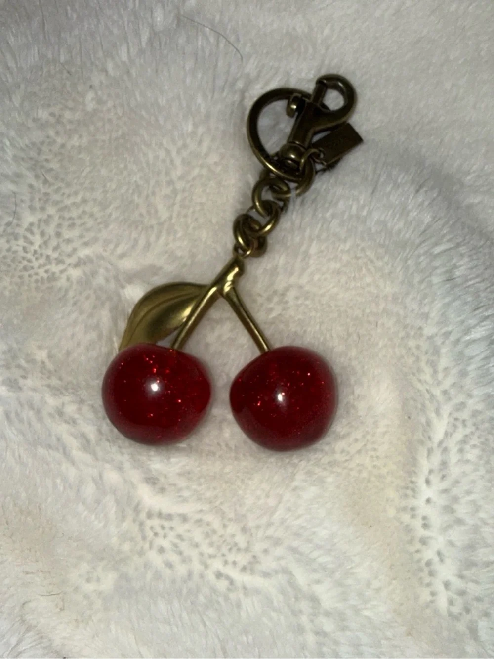 Coach Brass-Tone Key & Card Holder Charm